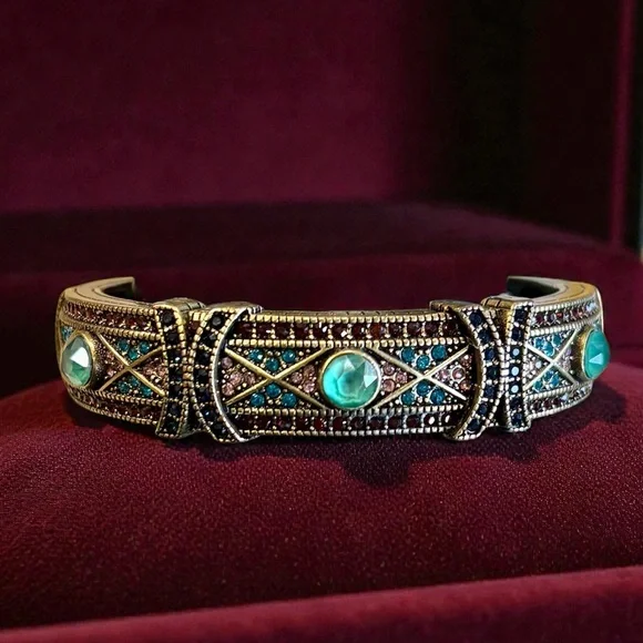 Heidi Daus Turquoise and Gold Swarovski Crystal Bracelet. NWOT - Picture 3 of 10